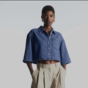 Cos Cropped Denim Shirt Size 8. NWT